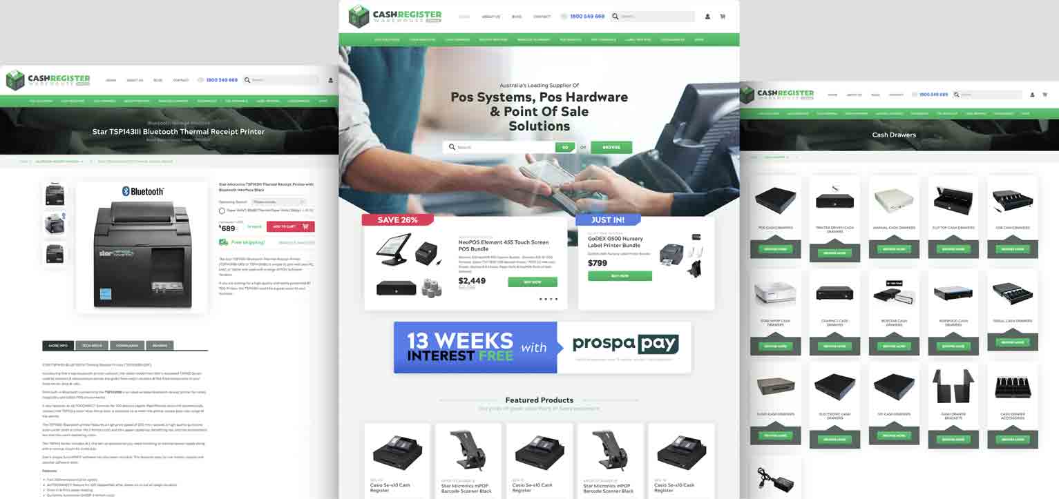 Cash Register Warehouse - a project by Ulladulla Web Design