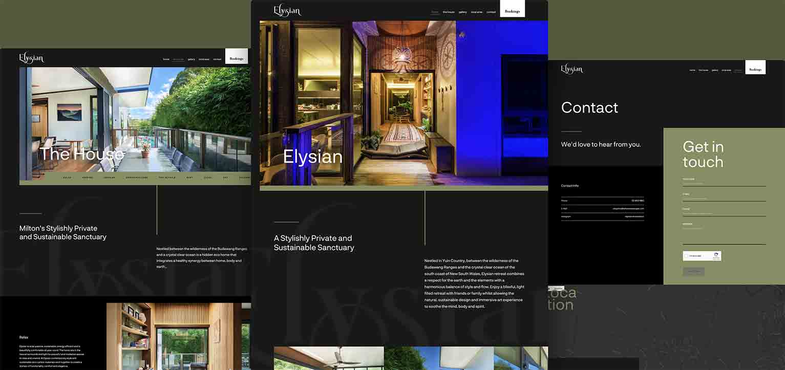 Elysian Retreat Milton - a project by Ulladulla Web Design