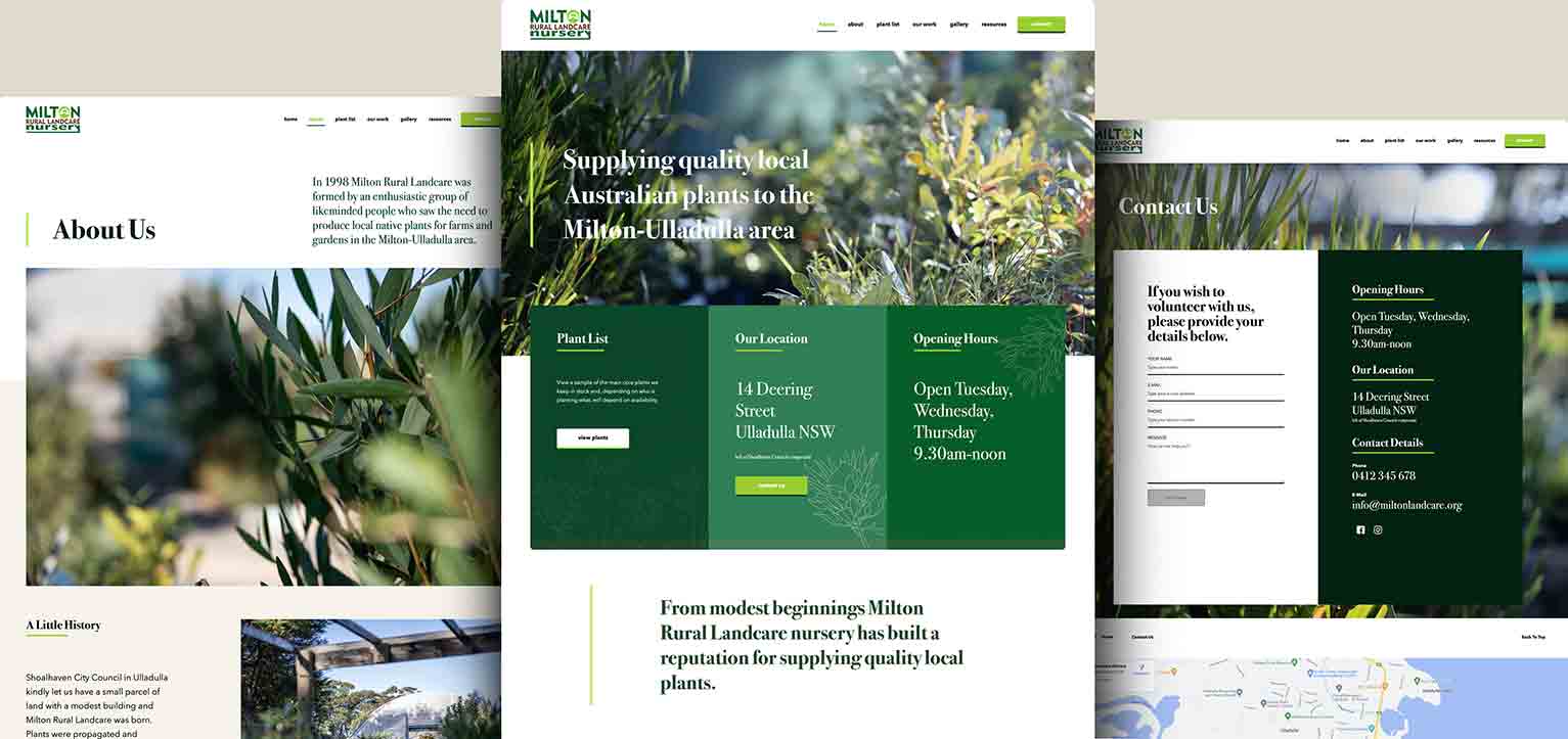 Milton Rural Landcare Nursery - a project by Ulladulla Web Design