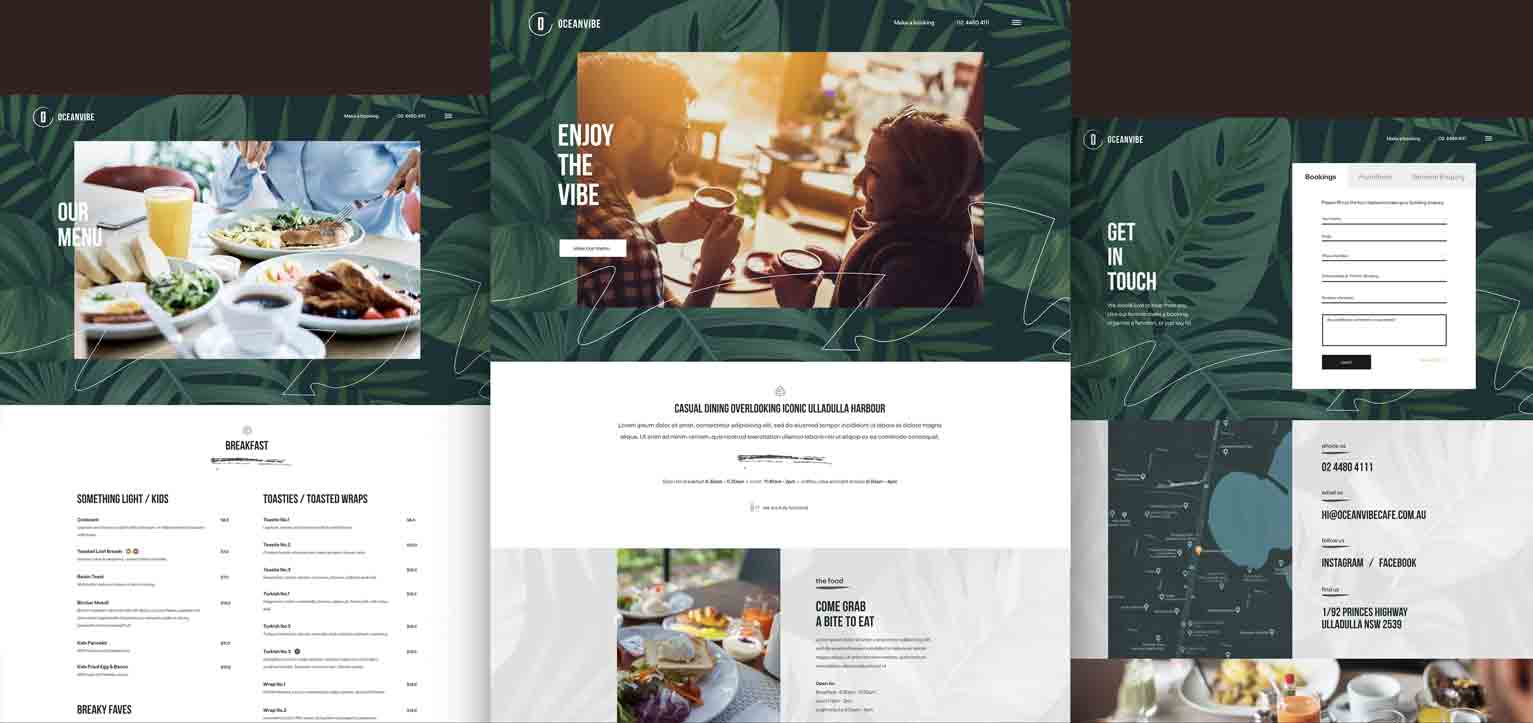 Oceanvibe Cafe - a project by Ulladulla Web Design