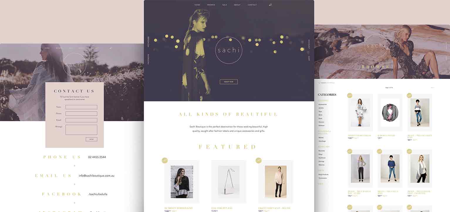 Sachi Boutique - a project by Ulladulla Web Design