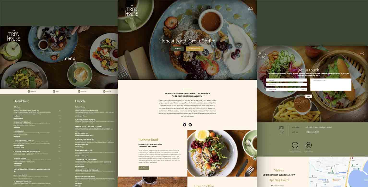The Treehouse Cafe - a project by Ulladulla Web Design